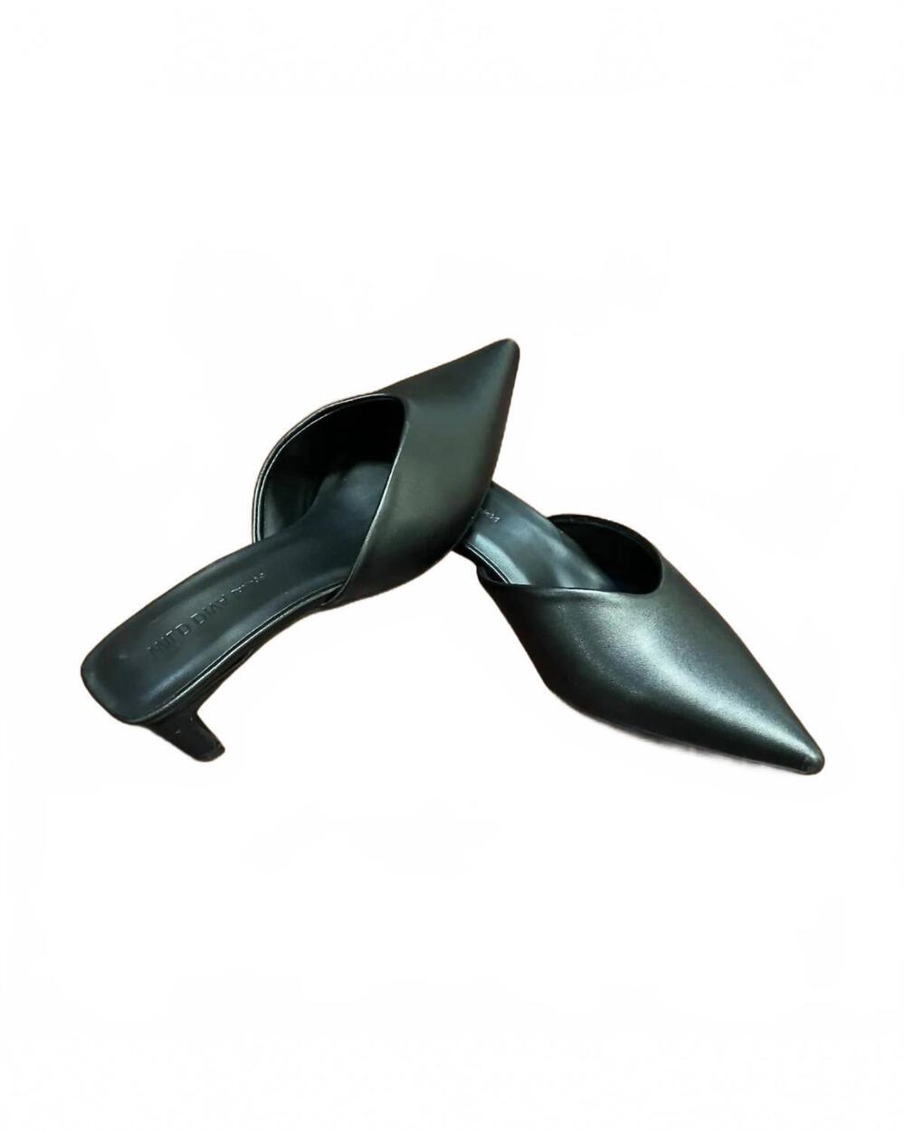 NEW WILD DIVA women's pointed toe mule heels in black